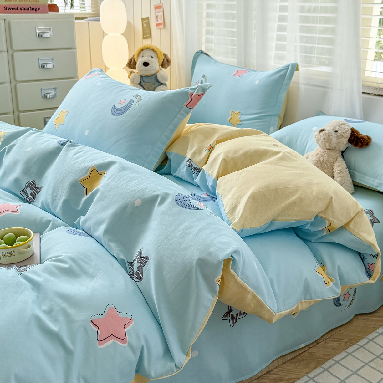 91家纺网 家纺一手货源 找家纺 尚帛 2026新款全棉品质喷气印花爆款四件套 多规格套件 单品系列-四件套 星梦想