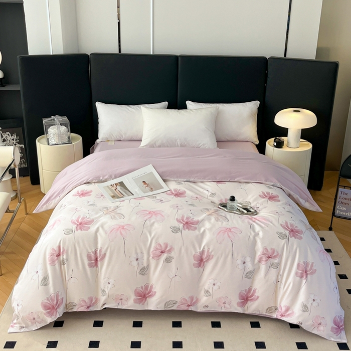 艾迪尚家纺 2026新款133X76宽幅全棉纯棉印花单品被套 被套单件 盛夏-紫