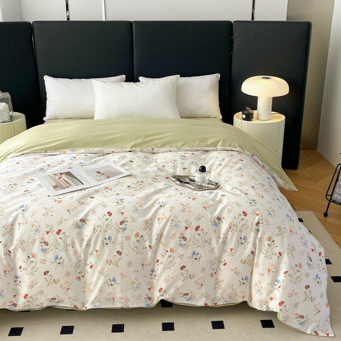 91家纺网 家纺一手货源 找家纺 艾迪尚家纺 2026新款133X76宽幅全棉纯棉印花单品被套 被套单件 萌动-绿