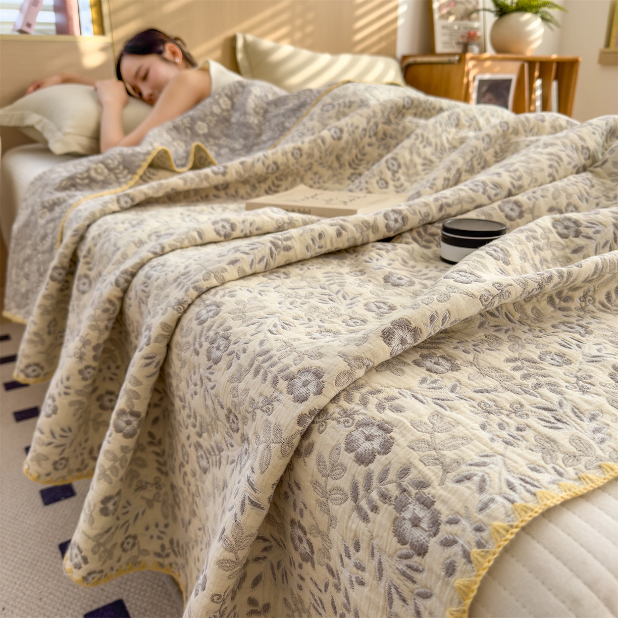 91家纺网 家纺一手货源 找家纺 (总)兄弟坊 2026新款全棉三层纱多功能毛巾被（盖毯床单夏被）棉澜