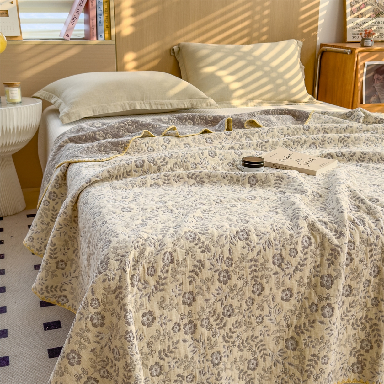 91家纺网 家纺一手货源 找家纺 (总)兄弟坊 2026新款全棉三层纱多功能毛巾被（盖毯床单夏被）棉澜