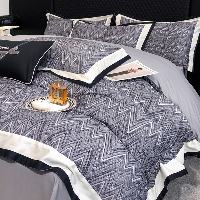 91家纺网 家纺一手货源 找家纺 （总）若未家居 LOVEWE HOUSE 2026新款100S数码印花轻奢风四件套-波澜