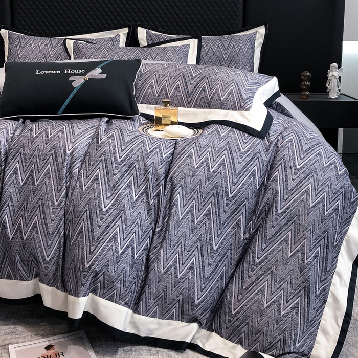 91家纺网 家纺一手货源 找家纺 （总）若未家居 LOVEWE HOUSE 2026新款100S数码印花轻奢风四件套-波澜