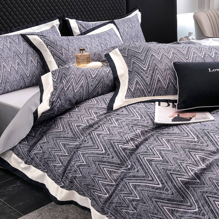 91家纺网 家纺一手货源 找家纺 （总）若未家居 LOVEWE HOUSE 2026新款100S数码印花轻奢风四件套-波澜