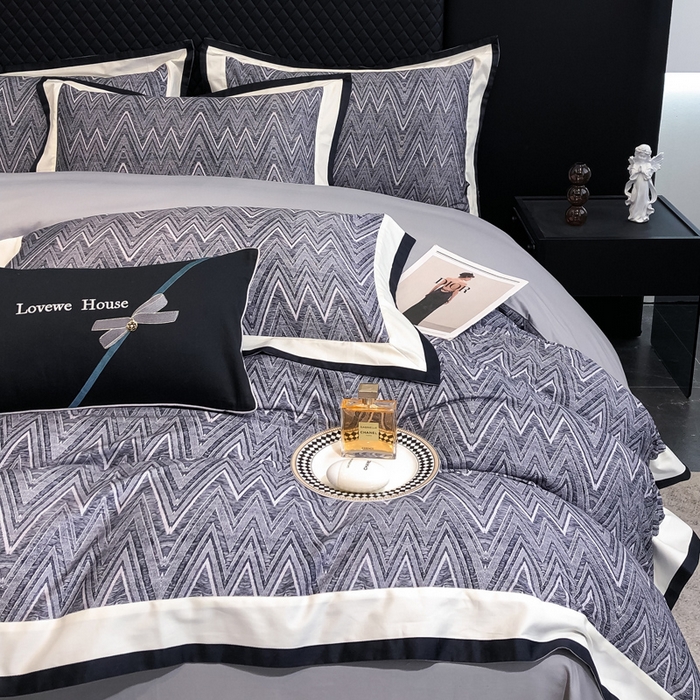 91家纺网 家纺一手货源 找家纺 （总）若未家居 LOVEWE HOUSE 2026新款100S数码印花轻奢风四件套-波澜