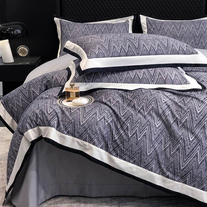 91家纺网 家纺一手货源 找家纺 （总）若未家居 LOVEWE HOUSE 2026新款100S数码印花轻奢风四件套-波澜