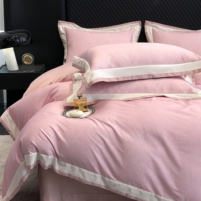 91家纺网 家纺一手货源 找家纺 若未家居 LOVEWE HOUSE 2026新款100S数码印花轻奢风四件套-波澜 波澜 公主粉