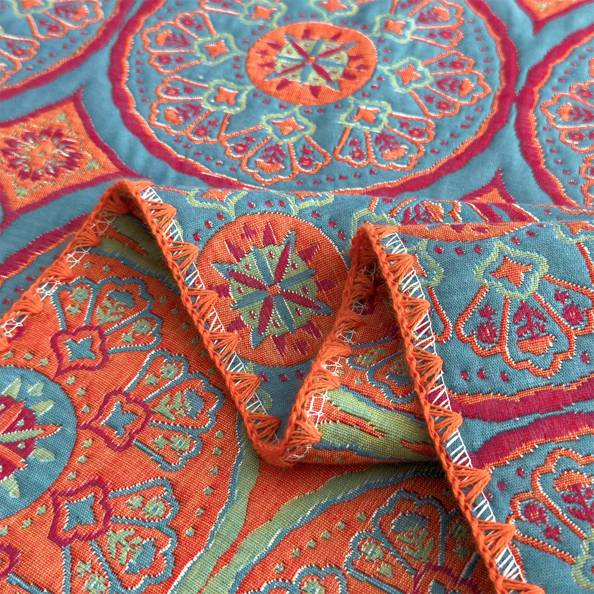 91家纺网 家纺一手货源 找家纺 兄弟坊 2025新款全棉三层纱多功能毛巾被（盖毯床单夏被）棉澜 棉澜-敦煌锦纹