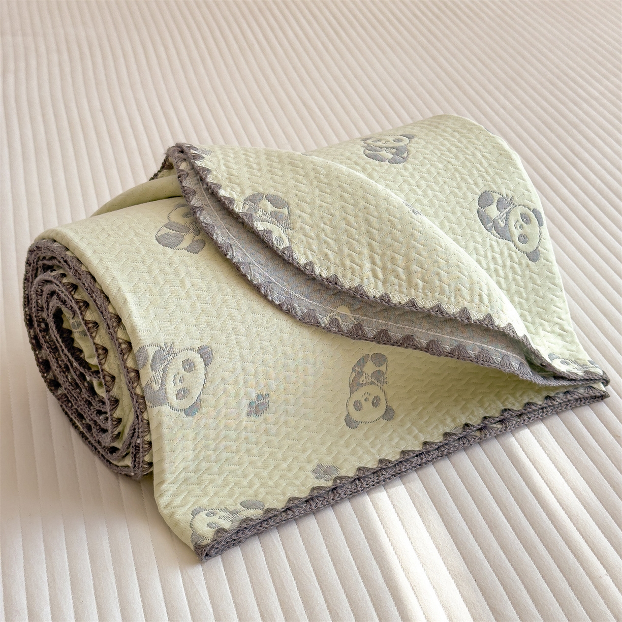 91家纺网 家纺一手货源 找家纺 兄弟坊 2025新款全棉三层纱多功能毛巾被（盖毯床单夏被）棉澜 棉澜-小熊猫