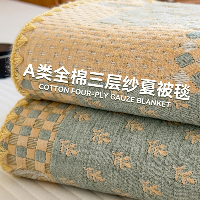 91家纺网 家纺一手货源 找家纺 (总)兄弟坊 2026新款全棉三层纱多功能毛巾被（盖毯床单夏被）