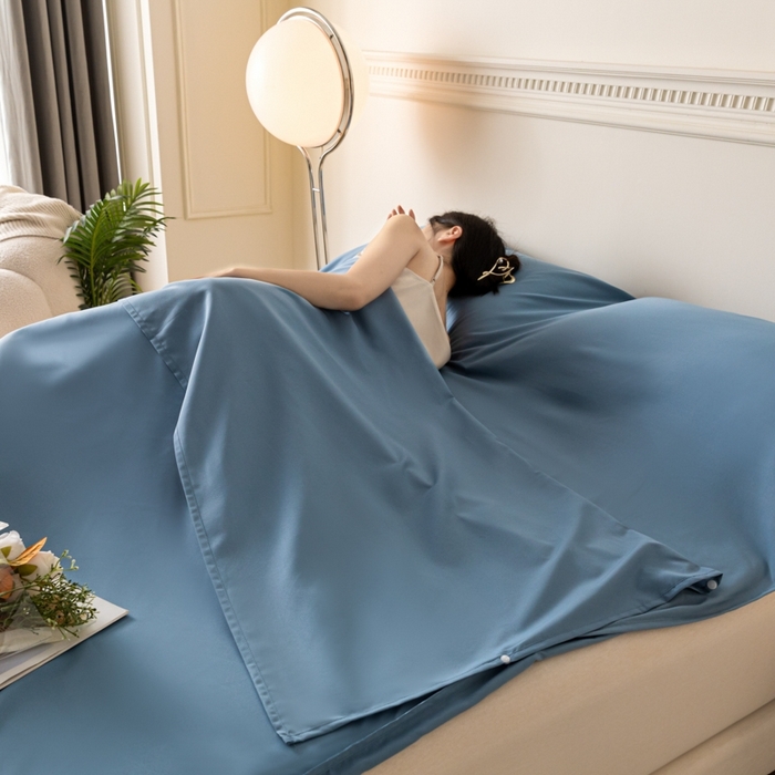 91家纺网 家纺一手货源 找家纺 （总）yyds网供 2025新款旅行隔脏睡袋纯色A类水洗棉单人双人便携式床单被罩旅游酒店出差