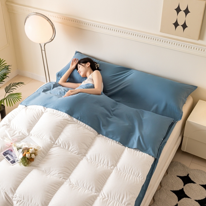 91家纺网 家纺一手货源 找家纺 （总）yyds网供 2025新款旅行隔脏睡袋纯色A类水洗棉单人双人便携式床单被罩旅游酒店出差