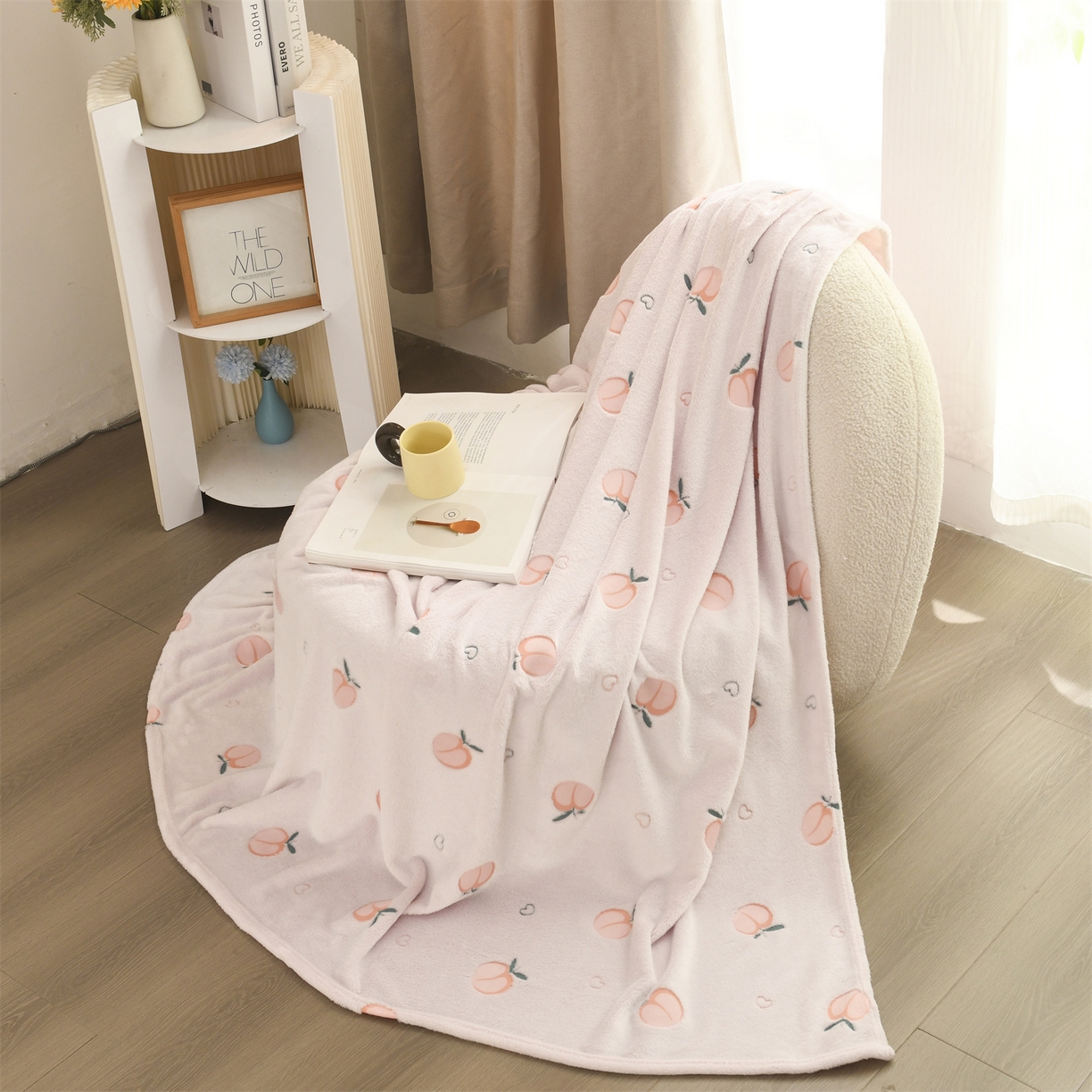 91家纺网 家纺一手货源 找家纺 恋绒家纺 2025新款云朵绒毛毯毯子多铺盖多功能盖毯绒 水蜜桃-粉