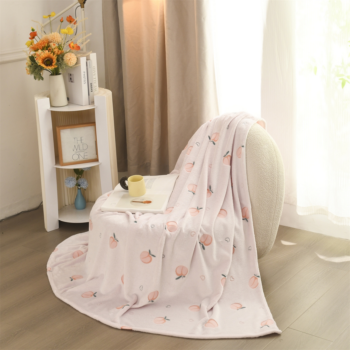 91家纺网 家纺一手货源 找家纺 恋绒家纺 2025新款云朵绒毛毯毯子多铺盖多功能盖毯绒 水蜜桃-粉