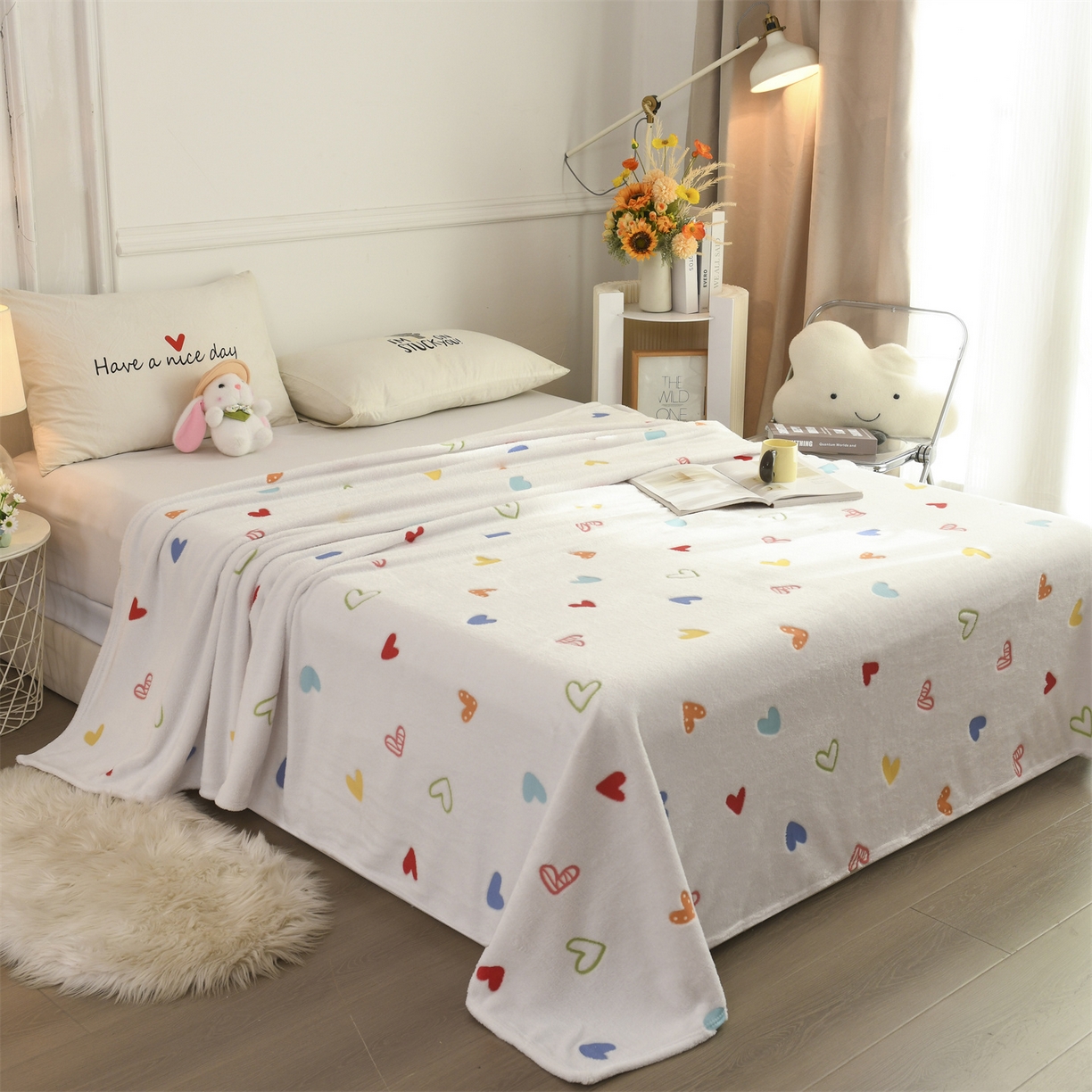 91家纺网 家纺一手货源 找家纺 恋绒家纺 2025新款云朵绒毛毯毯子多铺盖多功能盖毯绒 甜蜜心情