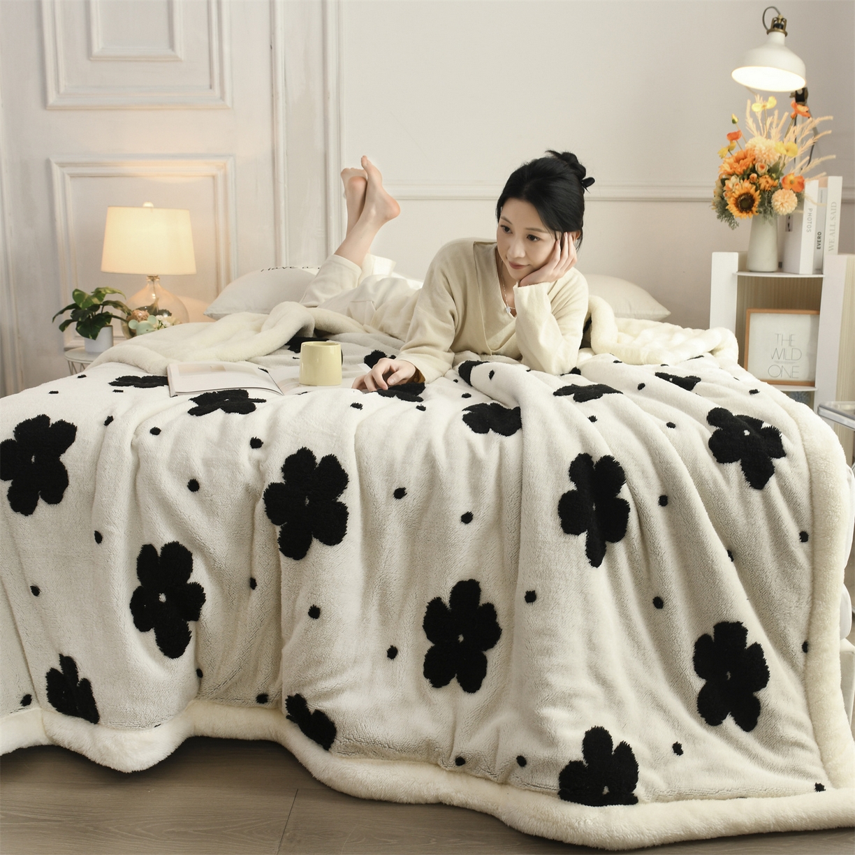 91家纺网 家纺一手货源 找家纺 恋绒家纺 2025新款阳离子三层舒棉绒毛毯毯子 幕朵