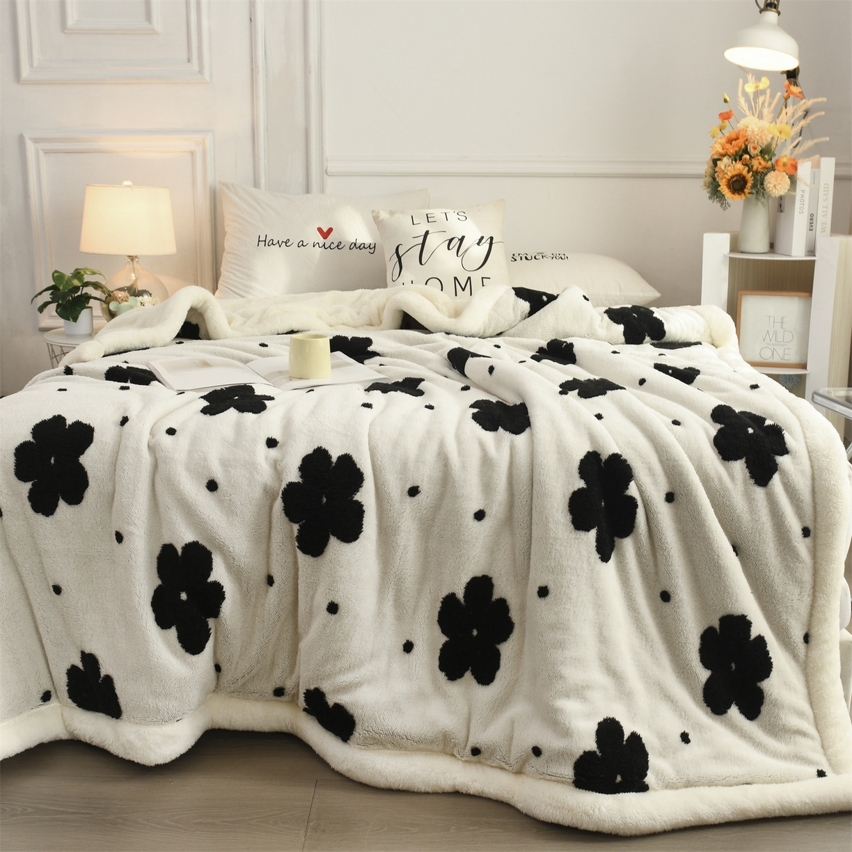 91家纺网 家纺一手货源 找家纺 恋绒家纺 2025新款阳离子三层舒棉绒毛毯毯子 幕朵