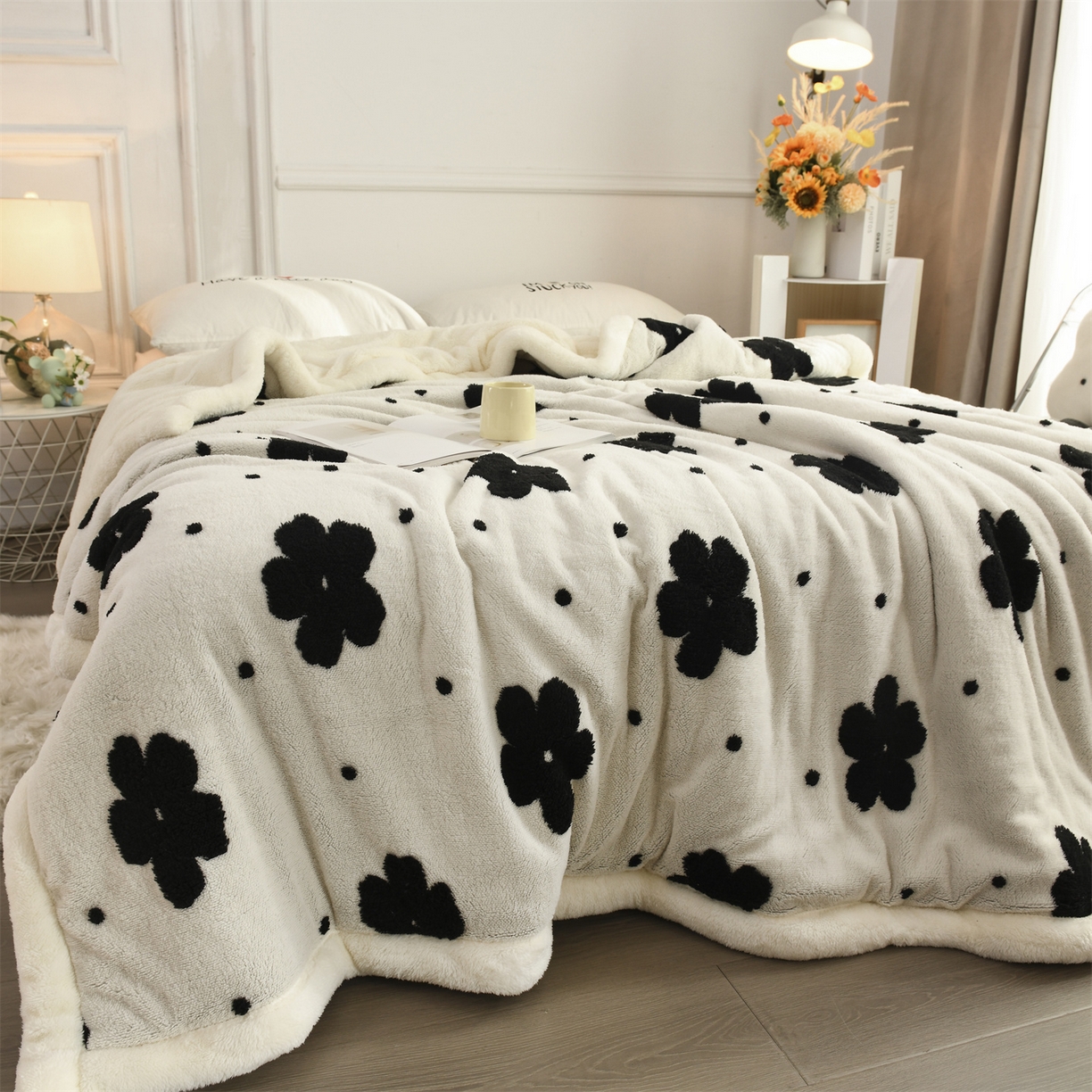 91家纺网 家纺一手货源 找家纺 恋绒家纺 2025新款阳离子三层舒棉绒毛毯毯子 幕朵