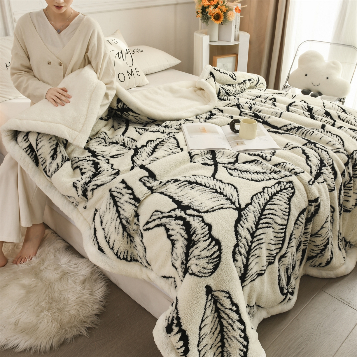 91家纺网 家纺一手货源 找家纺 （总）恋绒家纺 2025新款阳离子三层舒棉绒毛毯毯子