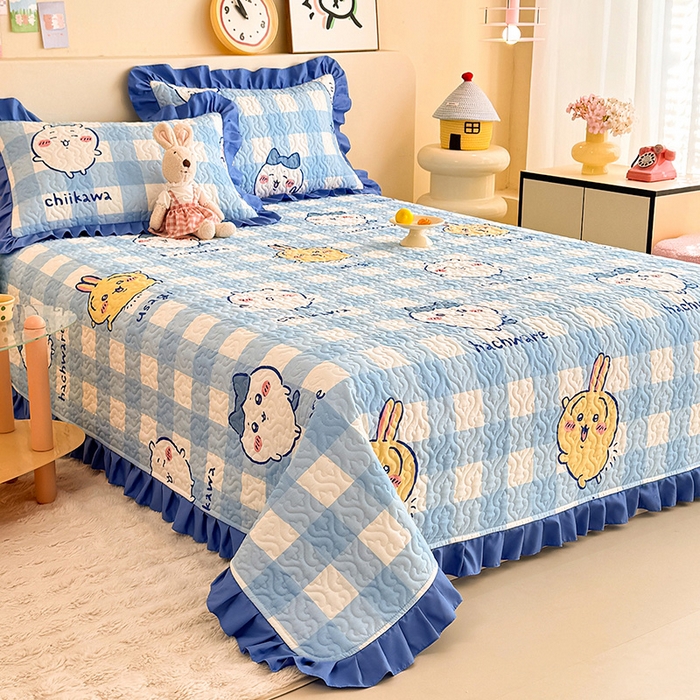 91家纺网 家纺一手货源 找家纺 （总）美达家纺 2026新款正版授权吉伊卡哇全棉防滑床盖单品床盖床盖单件（可定制）