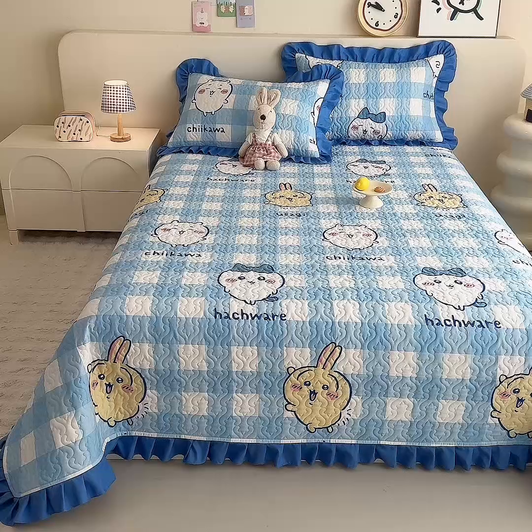 91家纺网 家纺一手货源 找家纺 （总）美达家纺 2026新款正版授权吉伊卡哇全棉防滑床盖单品床盖床盖单件（可定制）