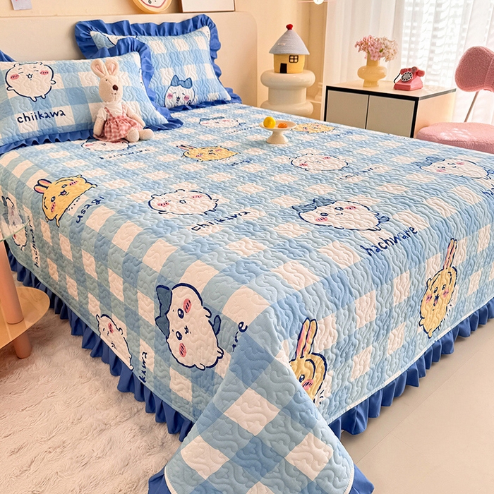 91家纺网 家纺一手货源 找家纺 （总）美达家纺 2026新款正版授权吉伊卡哇全棉夹棉防滑床盖四件套（可定制）