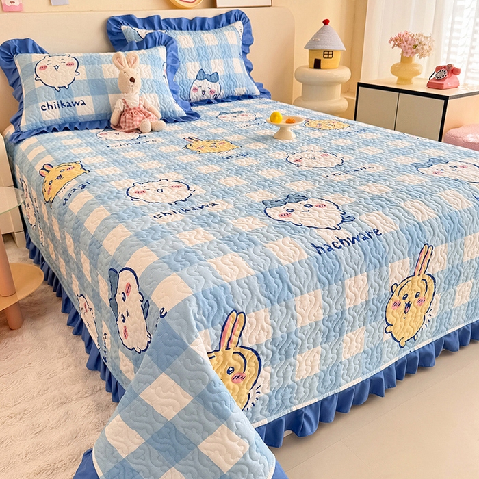 91家纺网 家纺一手货源 找家纺 （总）美达家纺 2026新款正版授权吉伊卡哇全棉夹棉防滑床盖四件套（可定制）