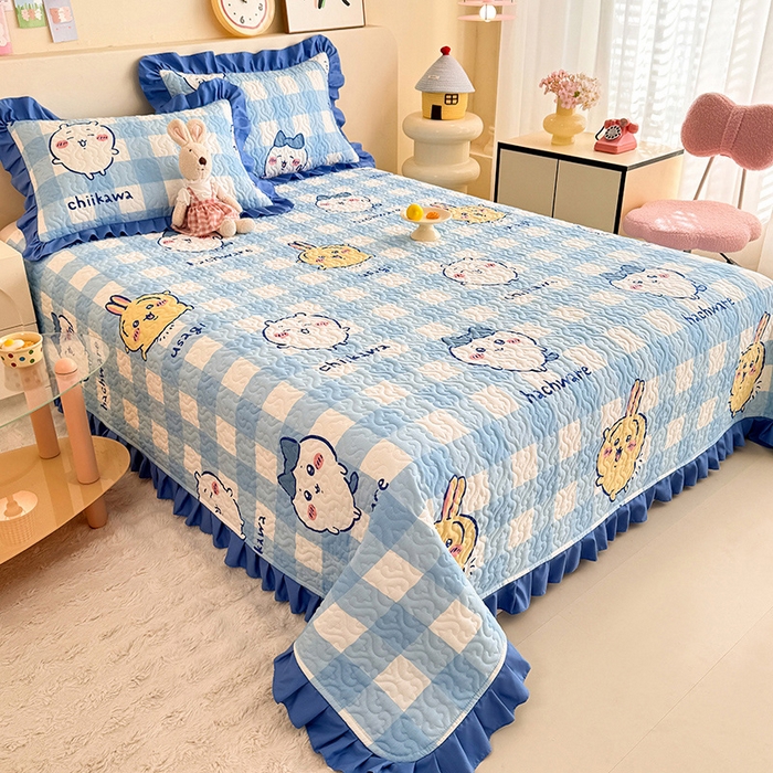 91家纺网 家纺一手货源 找家纺 （总）美达家纺 2026新款正版授权吉伊卡哇全棉夹棉防滑床盖四件套（可定制）