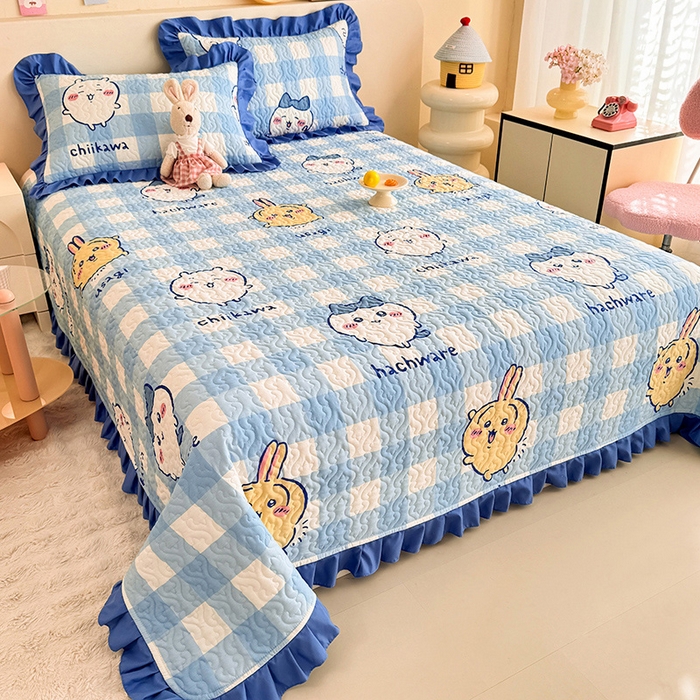 91家纺网 家纺一手货源 找家纺 （总）美达家纺 2026新款正版授权吉伊卡哇全棉夹棉防滑床盖四件套（可定制）