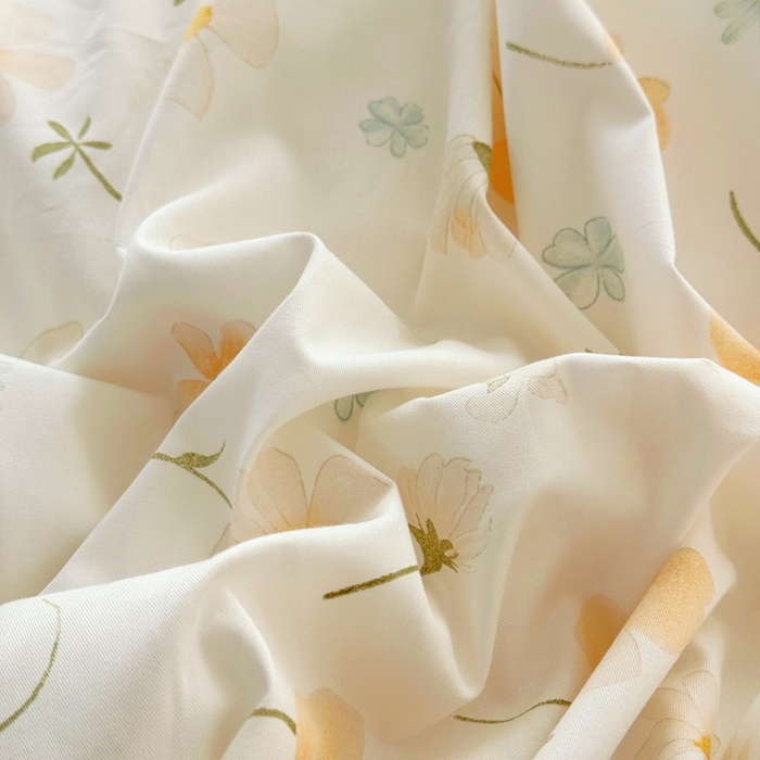 91家纺网 家纺一手货源 找家纺 艾迪尚家纺 2026新款133X76宽幅全棉纯棉印花四件套（有单品 可定制） 花仙子-黄