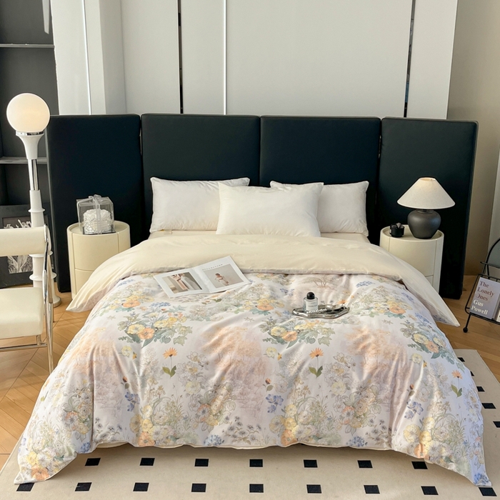 91家纺网 家纺一手货源 找家纺 艾迪尚家纺 2026新款133X76宽幅全棉纯棉印花四件套（有单品 可定制） 莉雅-绿