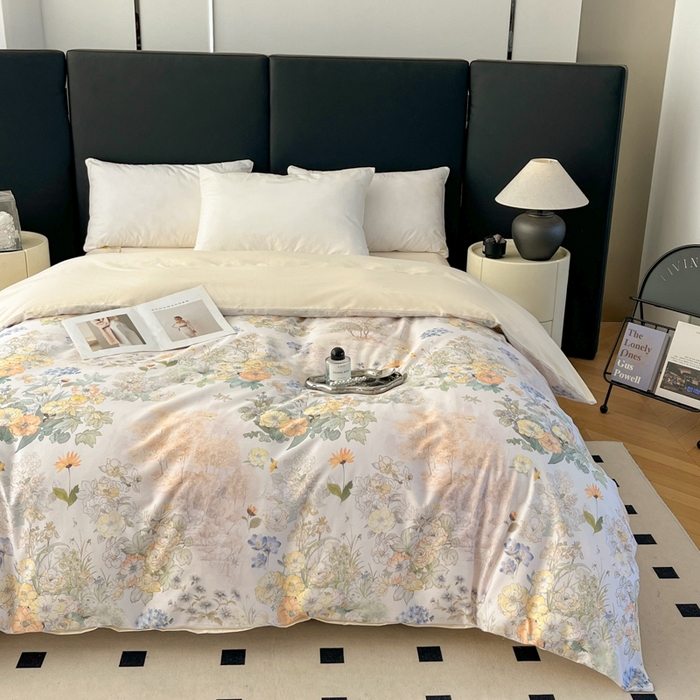 91家纺网 家纺一手货源 找家纺 艾迪尚家纺 2026新款133X76宽幅全棉纯棉印花四件套（有单品 可定制） 莉雅-绿