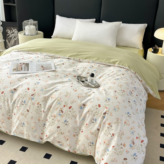 91家纺网 家纺一手货源 找家纺 艾迪尚家纺 2026新款133X76宽幅全棉纯棉印花四件套（有单品 可定制） 萌动-绿