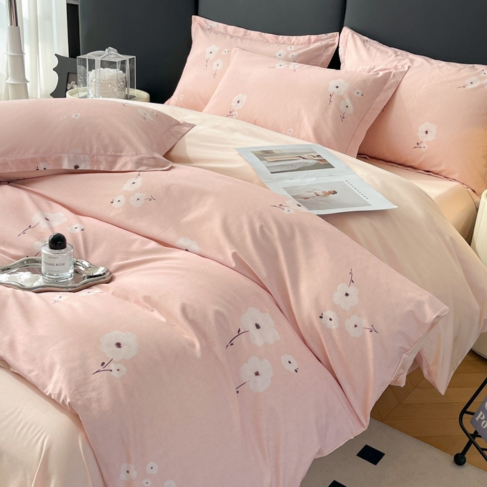 91家纺网 家纺一手货源 找家纺 艾迪尚家纺 2026新款133X76宽幅全棉纯棉印花四件套（有单品 可定制） 南意-粉