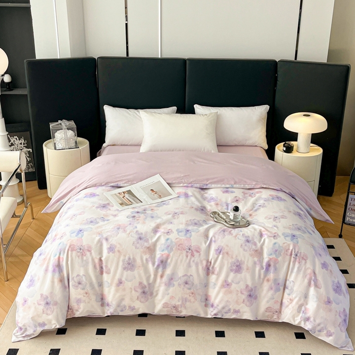 91家纺网 家纺一手货源 找家纺 艾迪尚家纺 2026新款133X76宽幅全棉纯棉印花四件套（有单品 可定制） 若芙-兰