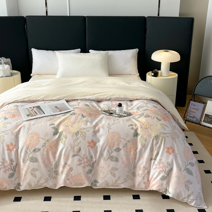 91家纺网 家纺一手货源 找家纺 艾迪尚家纺 2026新款133X76宽幅全棉纯棉印花四件套（有单品 可定制） 舒曼-绿