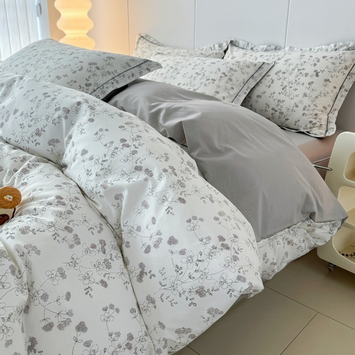 91家纺网 家纺一手货源 找家纺 艾迪尚家纺 2026新款133X76宽幅全棉纯棉印花四件套（有单品 可定制） 夜来香-灰