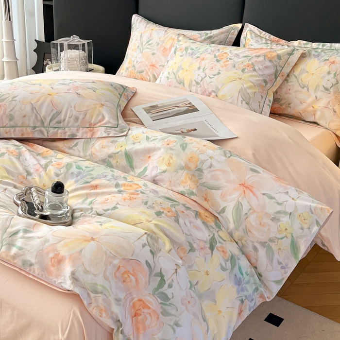 艾迪尚家纺 2026新款133X76宽幅全棉纯棉印花四件套（有单品 可定制） 悠悠仙草-绿