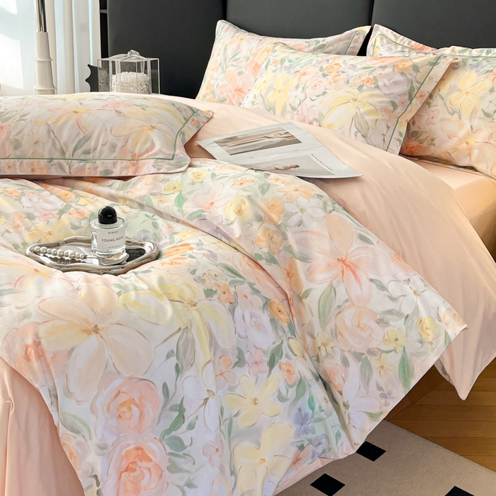 91家纺网 家纺一手货源 找家纺 艾迪尚家纺 2026新款133X76宽幅全棉纯棉印花四件套（有单品 可定制） 悠悠仙草-绿