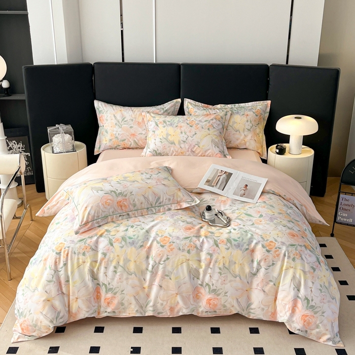 91家纺网 家纺一手货源 找家纺 艾迪尚家纺 2026新款133X76宽幅全棉纯棉印花四件套（有单品 可定制） 悠悠仙草-绿