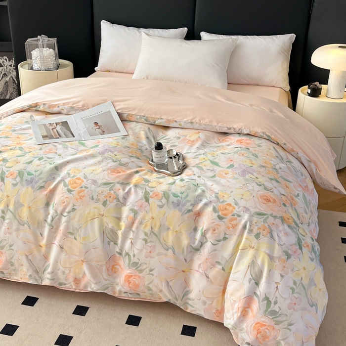 91家纺网 家纺一手货源 找家纺 艾迪尚家纺 2026新款133X76宽幅全棉纯棉印花四件套（有单品 可定制） 悠悠仙草-绿