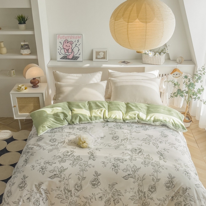 91家纺网 家纺一手货源 找家纺 艾迪尚家纺 2026新款133X76宽幅全棉纯棉印花四件套（有单品 可定制） 知意