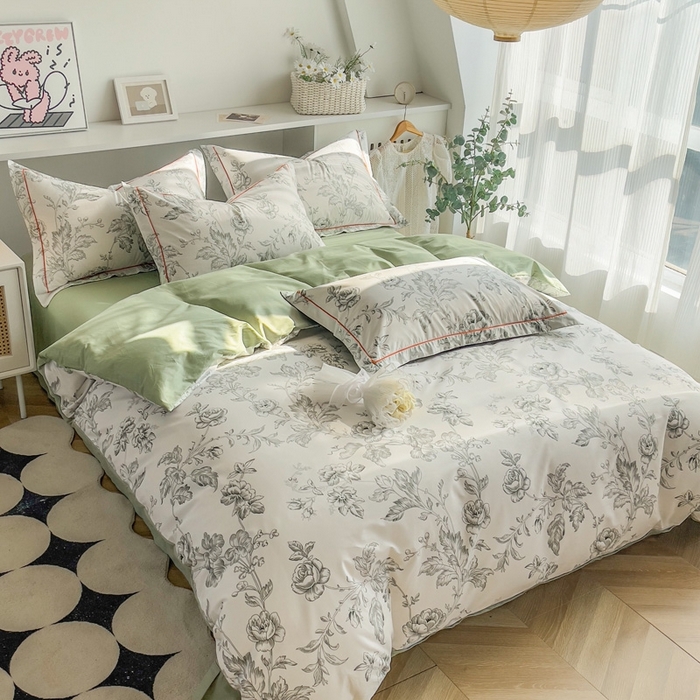 91家纺网 家纺一手货源 找家纺 艾迪尚家纺 2026新款133X76宽幅全棉纯棉印花四件套（有单品 可定制） 知意