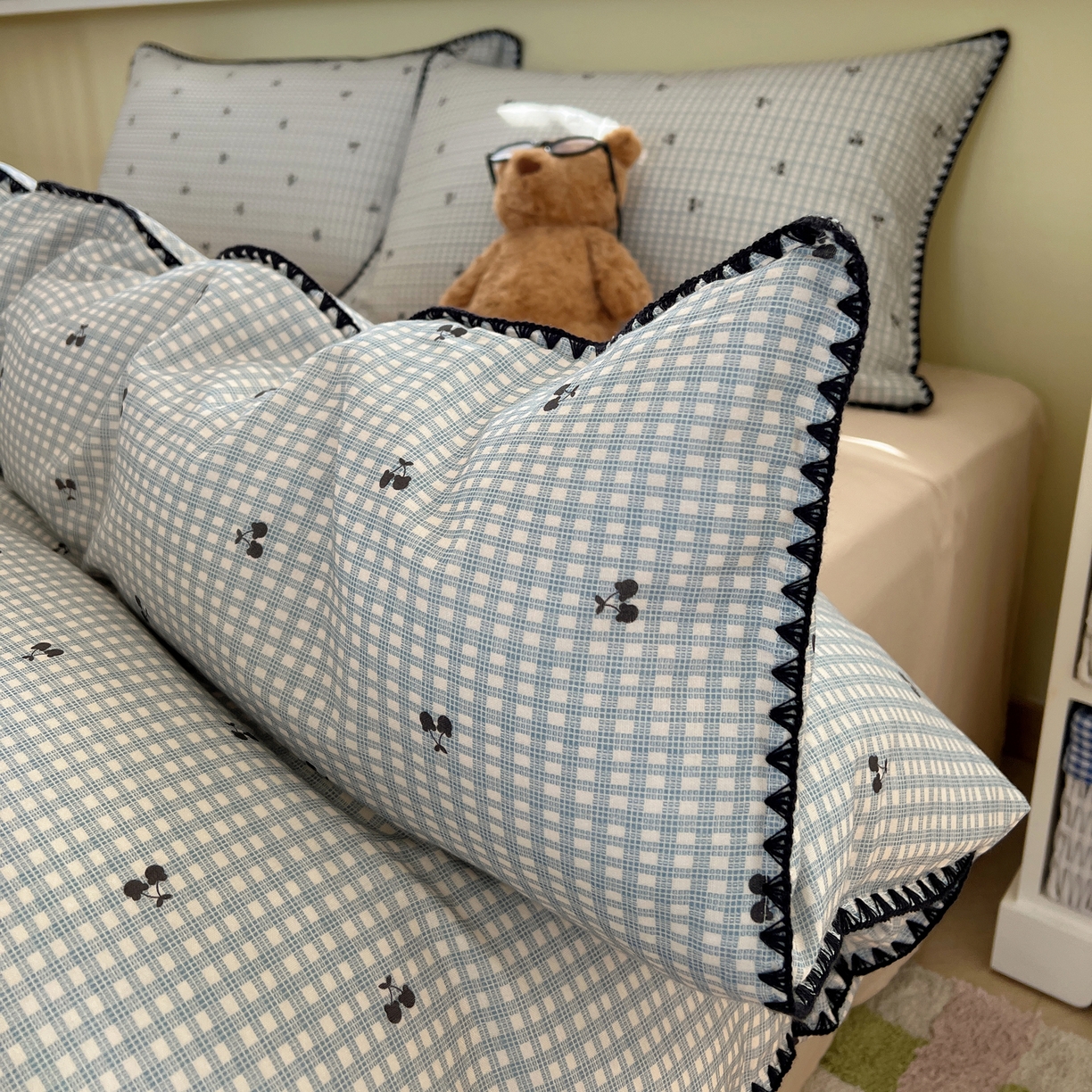 91家纺网 家纺一手货源 找家纺 （总）曼之夏 2026新款全棉纯棉有氧双层纱贝壳边四件套