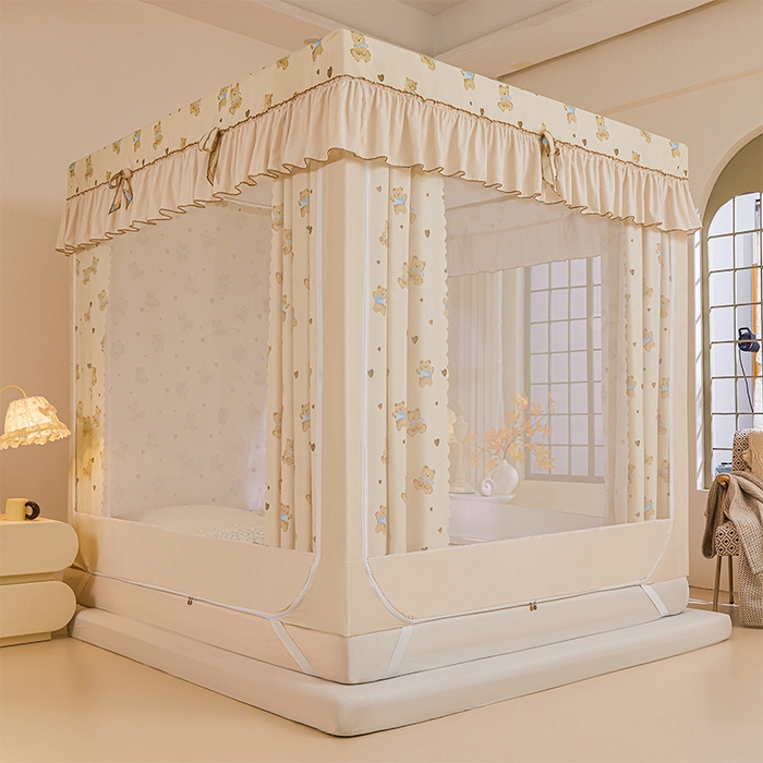 91家纺网 家纺一手货源 找家纺 （总）薇梦蚊帐 2026新款遮光拉链坐床式蚊帐