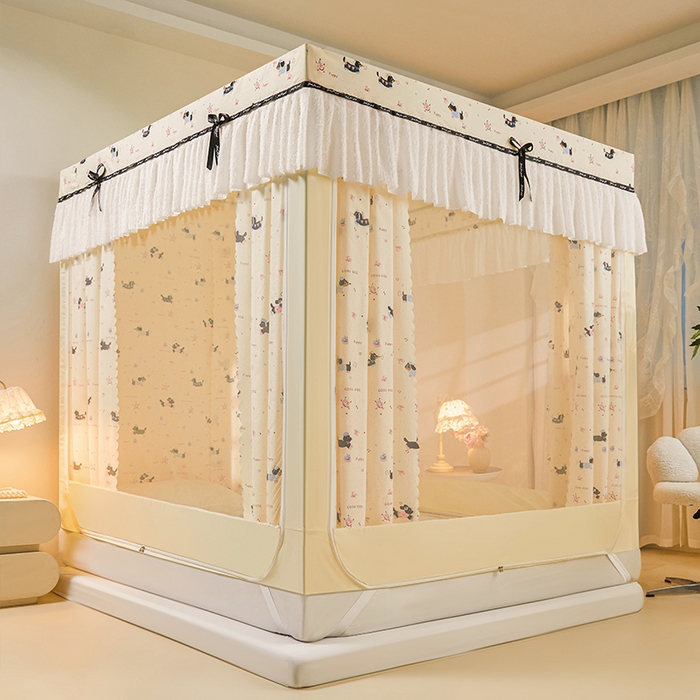 91家纺网 家纺一手货源 找家纺 （总）薇梦蚊帐 2026新款遮光拉链坐床式蚊帐