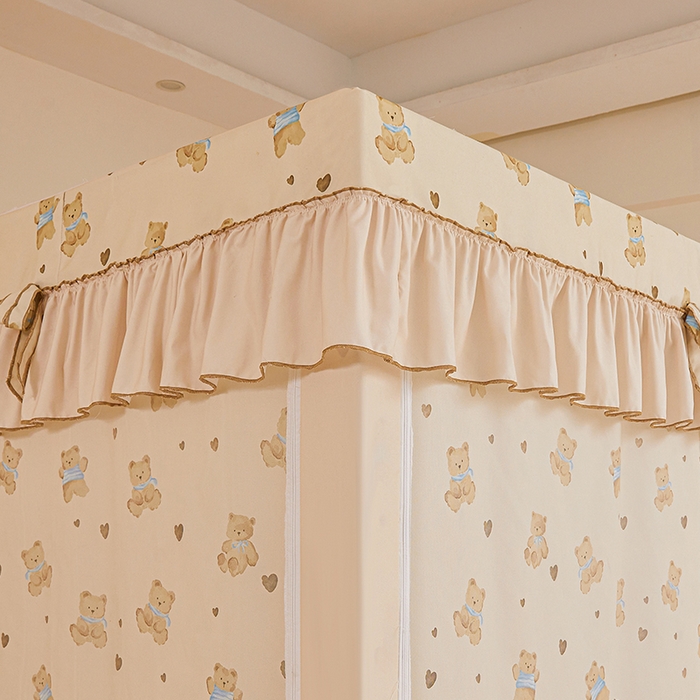 91家纺网 家纺一手货源 找家纺 薇梦蚊帐 2026新款遮光拉链坐床式蚊帐 抱抱熊