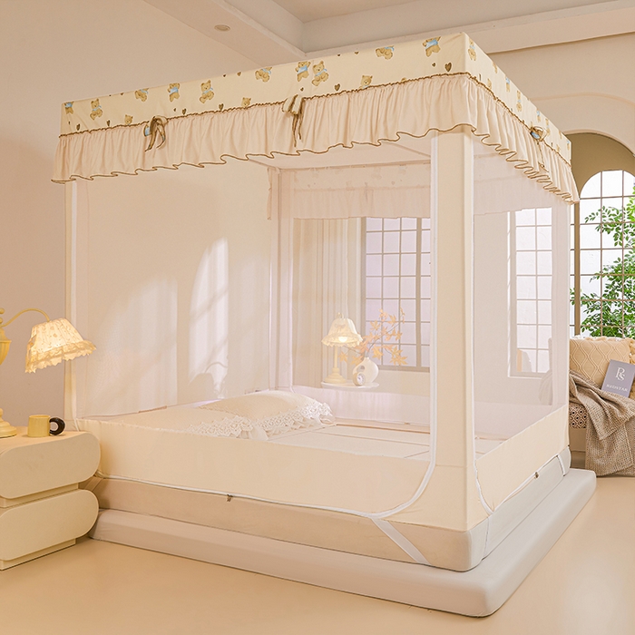 91家纺网 家纺一手货源 找家纺 薇梦蚊帐 2026新款遮光拉链坐床式蚊帐 抱抱熊