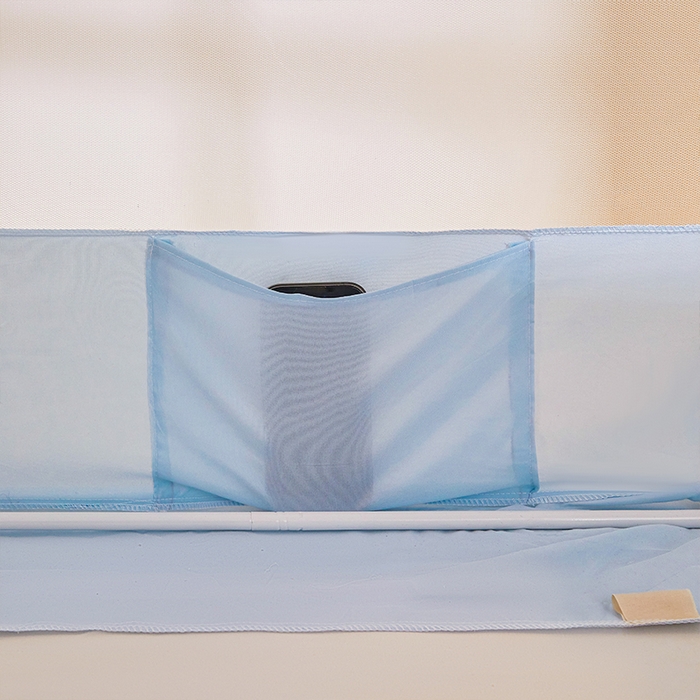 91家纺网 家纺一手货源 找家纺 薇梦蚊帐 2026新款遮光拉链坐床式蚊帐 蝴蝶结-蓝