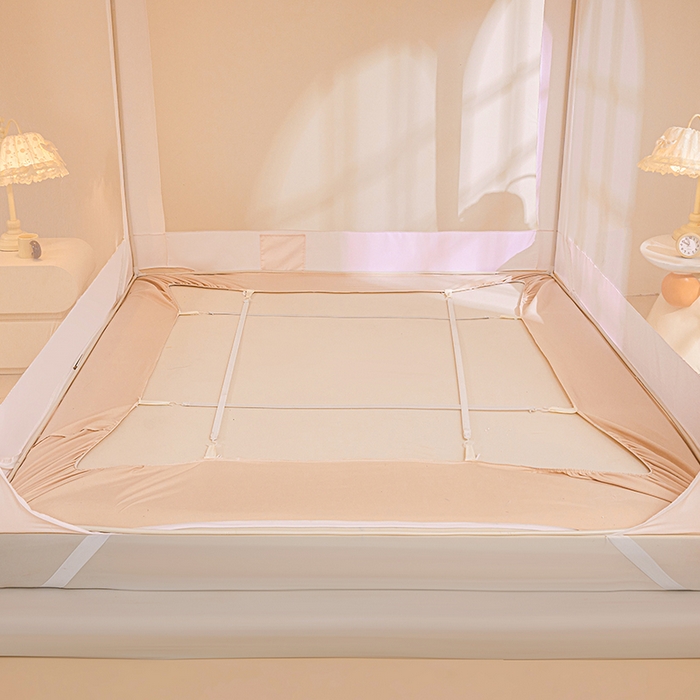 91家纺网 家纺一手货源 找家纺 薇梦蚊帐 2026新款遮光拉链坐床式蚊帐 粉粉熊宝